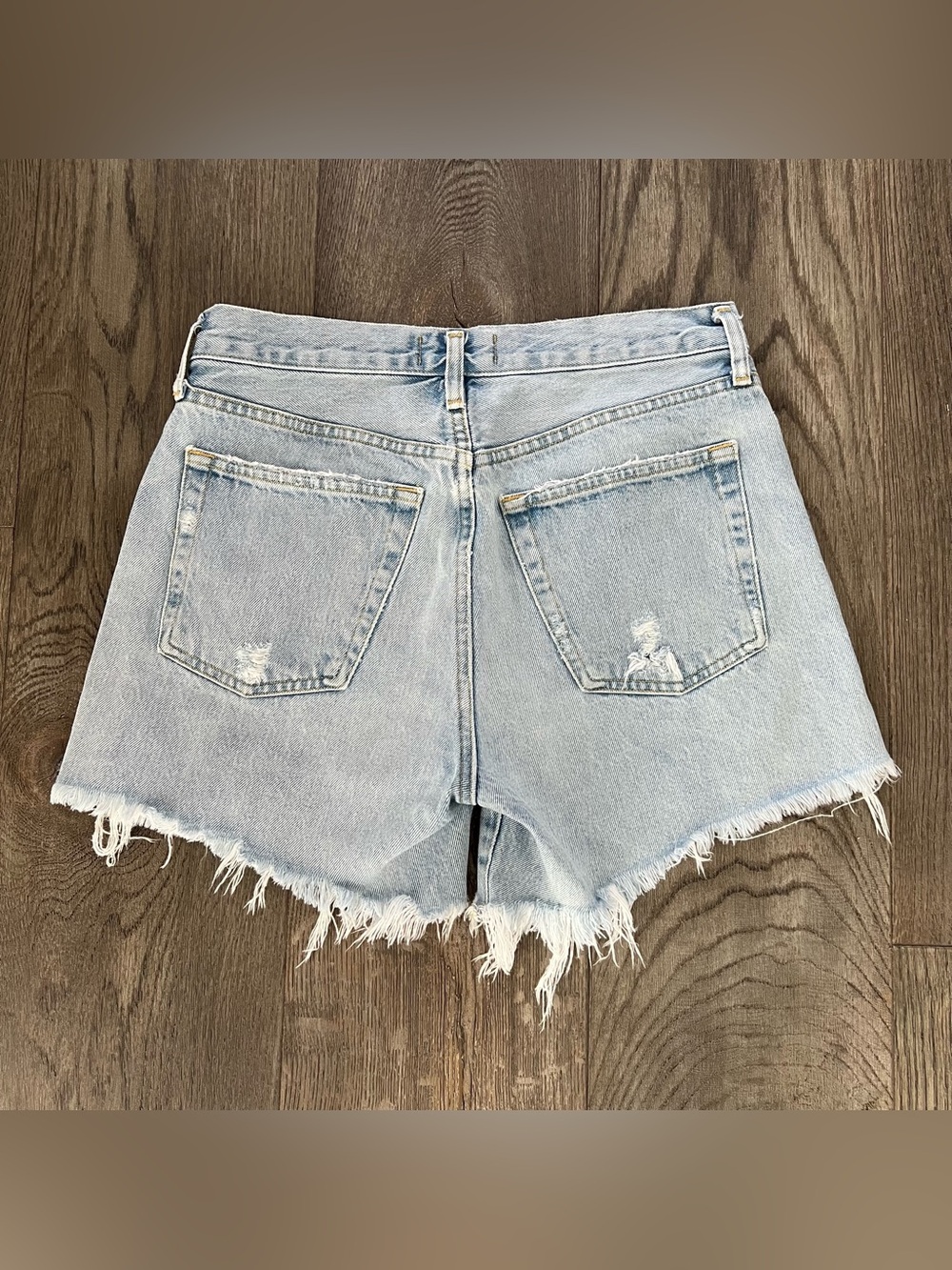 AGOLDE Parker Long High Rise Cutoff Denim Jean Shorts Size 26 - Picture 4 of 10